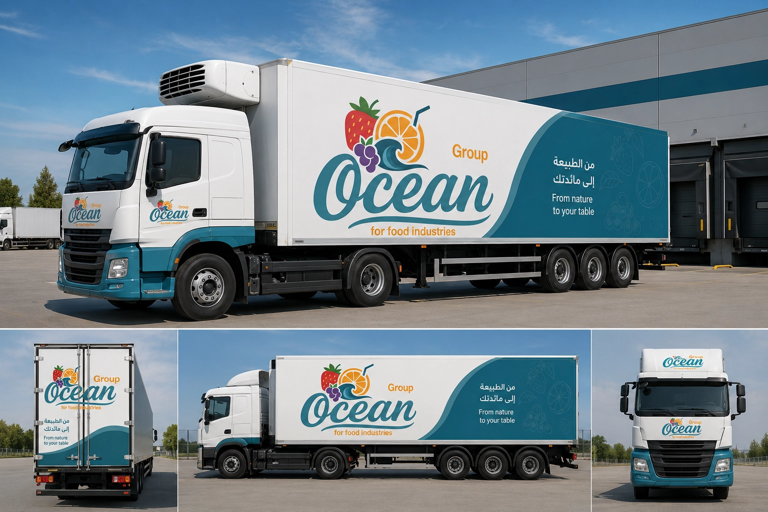 تطبيق هوية Ocean Group على أسطول سيارات النقل